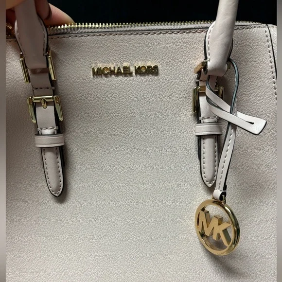 Michael Kors | EUC Charlotte Leather Large Shoulder Bag Purse Satchel, Blush - Picture 3 of 12